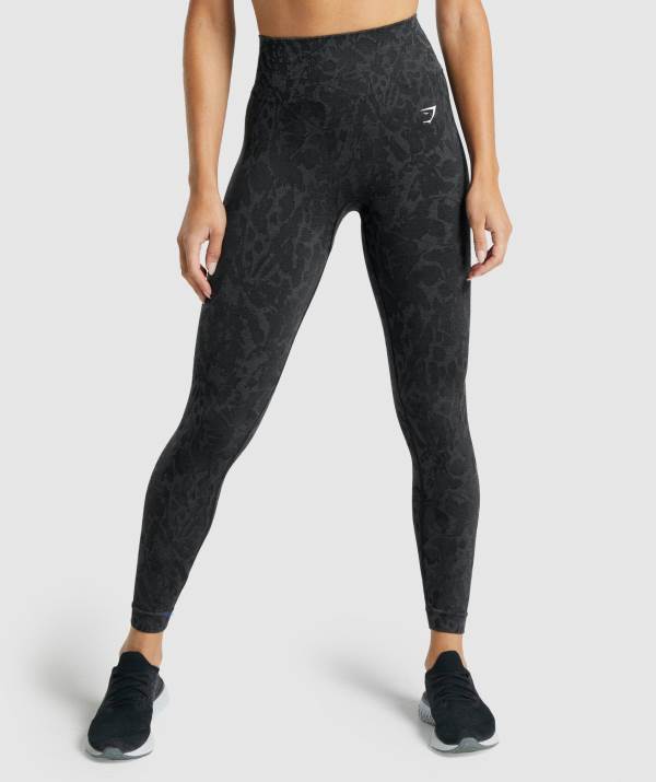 Damske Legíny Gymshark Adapt Animal Seamless Čierne | ET6053789